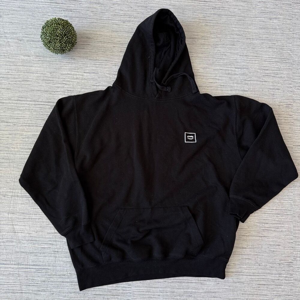 Chomp Brand Brain Waves Black Hoodie Teeth Box Graphic Size Large